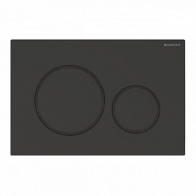 Кнопка смыва (клавиша) для инсталляции Geberit Sigma 20 прямоугольная c кругл.кнопками чёрная матовая 115.882.16.1 Водяной