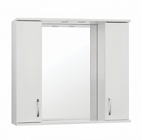 Зеркало-шкаф Style Line Панда 90/С Эко Стандарт белое с полочкой подсветка Водяной