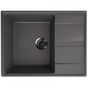 Мойка для кухни Ulgran Quartz Prima 650 Prima 650-09 прямоуг. 65х50 глуб. 18см вып. 3 1/2" (врезная) крыло универсал асфальт