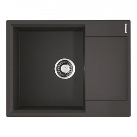 Мойка для кухни Omoikiri Daisen 65-BL 4993684 прямоуг. 65х51 глуб. 23см (толщ.10мм) вып. 3 1/2" (врезная) крыло универсал чёрная