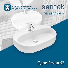 Раковина (умывальник) Santek Одри Round 42 накладная (чаша на столешницу) 1.WH50.1.710 Водяной