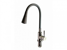 Смеситель для кухни (мойки) Ledeme H99 L74199-9 гибкий излив серый нерж. сталь