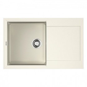 Мойка для кухни Omoikiri Sakaime 79-WH 4993279 прямоуг. 79х50 глуб. 22см (толщ.10мм) вып. 3 1/2" (врезная) крыло универсал белая