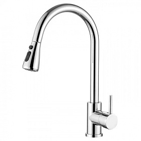 Смеситель для кухни (мойки) Ledeme H55 L6155 вытяжной излив хром латунь