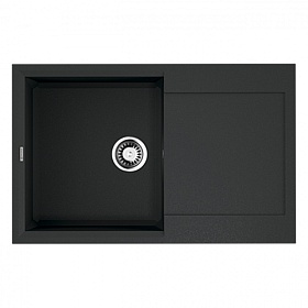 Мойка для кухни Omoikiri Sakaime 79-BL 4993276 прямоуг. 79х50 глуб. 22см (толщ.10мм) вып. 3 1/2" (врезная) крыло универсал чёрная