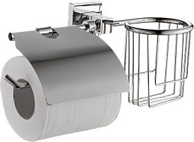 Держатель для туалетной бумаги и освежителя с крышкой Haiba HB86 HB8603-1 хром