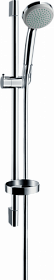 Душевая стойка с лейкой и шлангом Hansgrohe Croma 100 Mono 668 мм d580х260 мм круглая 1 реж. с мыльницей 27717000 хром Водяной