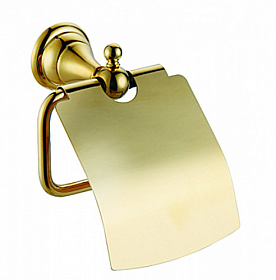 Держатель для туалетной бумаги скоба с крышкой Azario Elvia AZ-91110G золото