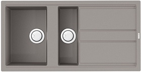 Мойка для кухни Omoikiri Kitagawa 100-2-GR 4993804 прямоуг. 100х51 глуб. 20см (толщ.6мм) вып. 3 1/2" (врезная) крыло универсал leningrad grey