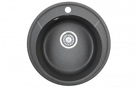 Мойка для кухни Granula Standart ST-4802 графит круглая 48х48 глуб. 18см вып. 3 1/2" (врезная) графит