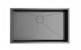 Мойка для кухни Omoikiri Taki 74-U/IF-GM 4993498 прямоуг. 74х44 глуб. 20см (толщ.1,2мм) вып. 3 1/2" (универсальная) вороненая сталь