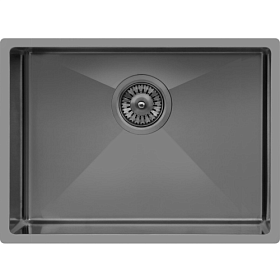 Мойка для кухни TopZero TNL/R10 ColorX TNL 550 TITANIUM прямоуг. 60х45 глуб. 20см (толщ.1,2мм) вып. 3 1/2" (врезная, подстольная) титан