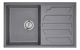 Мойка для кухни Granula GR-8002 прямоуг. 80х50 глуб. 20см вып. 3 1/2" (врезная) крыло универсал графит