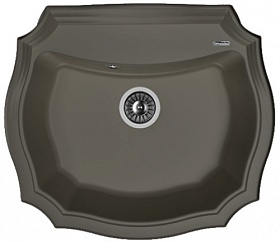 Мойка для кухни Florentina Эмилия 640 20.355.D0640.302 овальная 64х55 глуб. 20см вып. 3 1/2" (врезная) антрацит