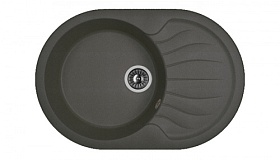 Мойка для кухни Dr.Gans Берта 760 25.040.C0760.411 овальная 76х51 глуб. 20см вып. 3 1/2" (врезная) крыло универсал графит