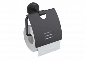 Держатель для туалетной бумаги скоба с крышкой Aquatek Бетта AQ4609MB чёрный Водяной