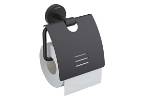 Держатель для туалетной бумаги скоба с крышкой Aquatek Бетта AQ4609MB чёрный Водяной