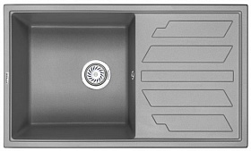 Мойка для кухни Granula GR-8601 алюминиум прямоуг. 86х50 глуб. 20см вып. 3 1/2" (врезная) крыло универсал алюминиум