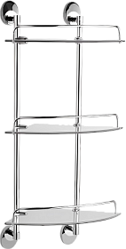 Полка угловая 3-ая для ванны стекло Haiba HB16 хром HB1607-3