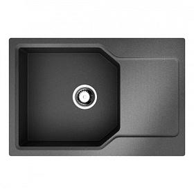 Мойка для кухни Omoikiri Yonaka 78-LB-BL 4993341 прямоуг. 78х51 глуб. 20,7см (толщ.10мм) вып. 3 1/2" (врезная) крыло универсал чёрная