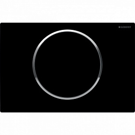 Кнопка смыва (клавиша) для инсталляции Geberit Sigma 10 прямоугольная c кругл.кнопками чёрная/хром глянец 115.758.KM.5 Водяной