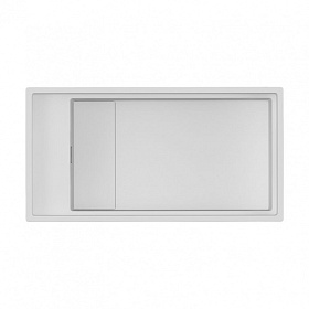 Мойка для кухни Omoikiri Kinaru Pro 86-U/I-WH 4997026 прямоуг. 82х46 глуб. 22см (толщ.6мм) вып. 3 1/2" (врезная, подстольная) белая