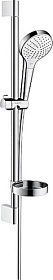 Душевая стойка с лейкой и шлангом Hansgrohe Croma Select S 669 мм d110 мм круглая 3-х реж. с мыльницей 26566400 хром