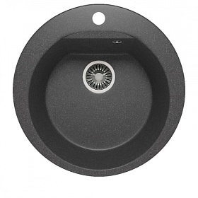 Мойка для кухни Polygran Atol ATOL-520.16 круглая 52х52 глуб. 20см вып. 3 1/2" (врезная) чёрная