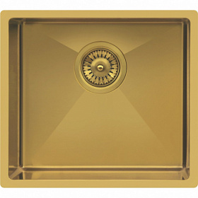 Мойка для кухни TopZero TNL/R10 ColorX TNL 450 GOLD прямоуг. 49х44 глуб. 20,3см (толщ.1,2мм) вып. 3 1/2" (врезная, подстольная) золото Водяной