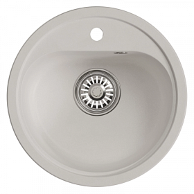 Мойка для кухни Mixline ML-GM10 551814 круглая 44х44 глуб. 18см вып. 3 1/2" (врезная) ультра-белый