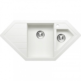 Мойка для кухни Tolero Classic R-114.923 трапеция 100х49,6 глуб. 21,6см вып. 3 1/2" (врезная) крыло слева белая