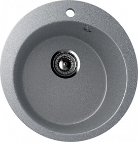 Мойка для кухни Ulgran U-405-309 круглая 49,5х49,5 глуб. 20см вып. 3 1/2" (врезная) тёмно-серая