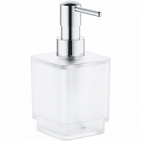 Дозатор жидкого мыла 0,3л стекло мат. Grohe Selection Cube 40805000 хром Водяной
