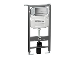 Инсталляция для унитаза Ceramica Nova Envision CN1002M (3 в 1) рама с кнопкой Flat хром матовый матовая