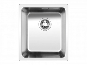 Мойка для кухни Ukinox Лофт LOB340.400-GT10P с выпуском прямоуг. 34х44 глуб. 20см (толщ.1мм) вып. 3 1/2" (подстольная) нержавеющая сталь