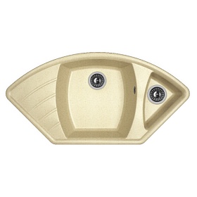 Мойка для кухни Dr.Gans Габи 25.050.E1015.402 трапеция 101,5х51 глуб. 20см вып. 3 1/2" (врезная) крыло слева дюна