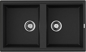 Мойка для кухни Omoikiri Tedori 86-2-BL 4993924 прямоуг. 86х51 глуб. 20см вып. 3 1/2" (врезная) чёрная Водяной