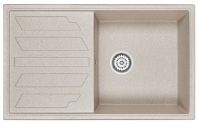 Мойка для кухни Granula GR-8601 прямоуг. 86х50 глуб. 20см вып. 3 1/2" (врезная) крыло универсал пирит