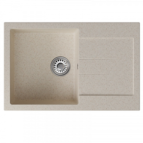 Мойка для кухни Mixline ML-GM31 552192 прямоуг. 77х50 глуб. 19см вып. 3 1/2" (врезная) крыло универсал бежевая