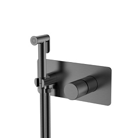 Смеситель для унитаза внеш. и скрытая часть (в сборе) Boheme Stick Gun Metal Spirale 127-GM.4 с гигиеническим душем gun metal латунь
