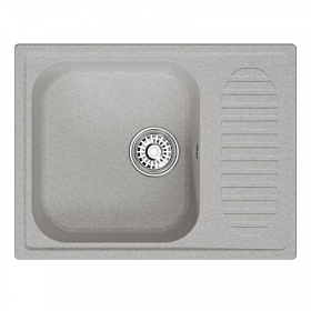 Мойка для кухни Mixline ML-GM18 551972 прямоуг. 64х49 глуб. 19см вып. 3 1/2" (врезная) крыло универсал серая