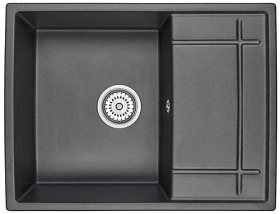 Мойка для кухни Granula GR-6501 прямоуг. 65,5х50 глуб. 19см вып. 3 1/2" (врезная) крыло универсал чёрная