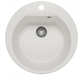 Мойка для кухни Polygran Atol ATOL-520.36 круглая 52х52 глуб. 20см вып. 3 1/2" (врезная) белый хлопок