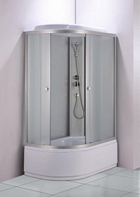 Душевая кабина 120х80х215 Водный Мир ВМ-720-R асимметричная (правая) мат.дверки мат.хром проф. задн.стенки мат.стекло верхн.душ