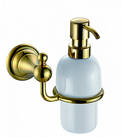 Дозатор жидкого мыла металл/керамика Azario Elvia AZ-91112G золото