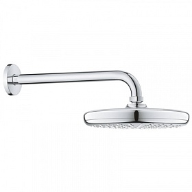 Лейка верхнего душа Grohe Tempesta 26411000 d210 мм 1-реж. хром круглая с душевым кронштейном Водяной