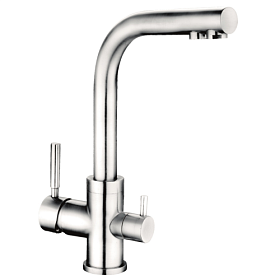 Смеситель для кухни (мойки) TopZero WellInox WIX 302 SS с переключ.для фильтра питьевой воды нерж.сталь латунь