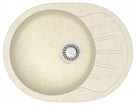 Мойка для кухни Azario Light CS00079919 овальная 57,5х44 глуб. 21,5см вып. 3 1/2" (врезная) крыло универсал бежевая