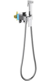 Смеситель для унитаза внеш. и скрытая часть (в сборе) Aquatek Либра AQ1022CR с гигиеническим душем хром латунь