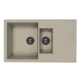Мойка для кухни Florentina Тоскана 860К 17.055.D0860.305 прямоуг. 86х51 глуб. 20см вып. 3 1/2" (врезная) крыло универсал грей